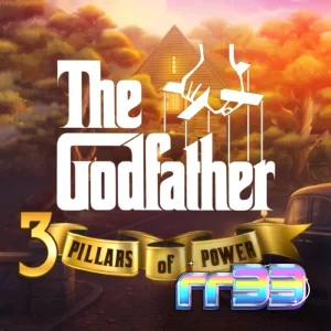 Tampilan antarmuka slot The Godfather: 3 Pillars of Power dengan elemen visual bertema mafia.