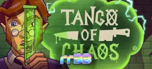 Tampilan visual slot Tango of Chaos dengan tema laboratorium yang penuh warna